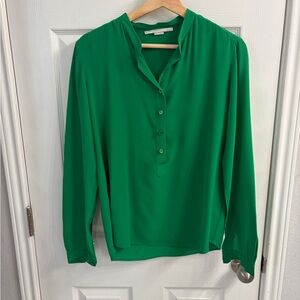 Stella McCartney Vibrant Green 100% Silk Blouse